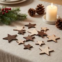 Product Decoration Stars Christmas Natural Brown Ø3.5–5.5cm 48 pcs