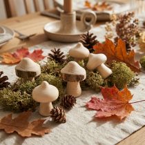 Product Scatter decoration mini mushrooms wooden decoration natural with bark Ø2cm 36 pcs