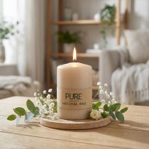 Product PURE pillar candle beige Wenzel candles 90/60mm
