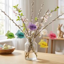 Product Honeycomb Easter bunnies sitting bunnies for hanging 7x4.5x6cm 5pcs