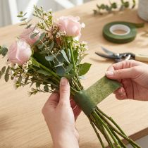 Product OASIS® Flower Tape, self-adhesive floral tape, moss green, 13mm wide, 27.5cm long, 2 pieces