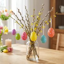 Product Easter eggs for hanging, assorted colors, 6cm, 12 pieces