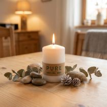 Product PURE Nature Safe Candle Pillar Candle Stearin, Rapeseed Wax 90/60mm White 1 pc