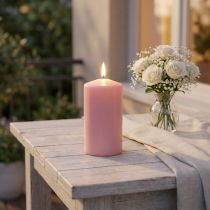 Product PURE pillar candle 130/70 pink decorative candle sustainable natural wax