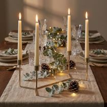 Product Candlestick for candle tray champagne metal 37 × 17 × 18cm