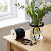 Product Jute cord black, decorative cord, natural jute fiber, decorative rope Ø8mm 7m