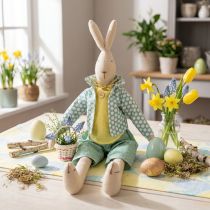 Product Fabric Easter bunny, rabbit with clothes, Easter decoration, young bunny H46cm