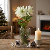 Product Christmas Rose Artificial Snow Rose Decoration Silk Flowers 36cm