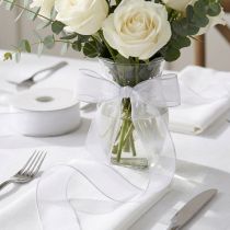 Product Organza ribbon gift ribbon white ribbon selvedge 50m