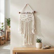 Product Macrame Boho Wall Decoration Naturally cream coloured 18.5x48cm
