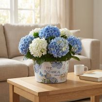 Product Planter hydrangeas flower bowl round plastic Ø21cm H11cm