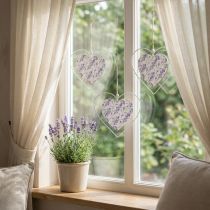Product Decorative Hearts for Hanging White Lilac 18.5×17cm 4 pcs