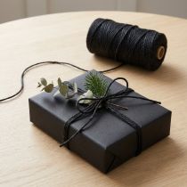 Product Jute ribbon jute cord ribbon jute black decorative ribbon Ø3mm 200m