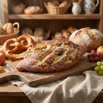 Product Artificial decorative raisin bread - Deceptively realistic food replica for bakeries and shop windows, 22cm