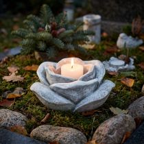 Product Rose ceramic grave decoration table decoration candle holder large Ø17cm H9cm