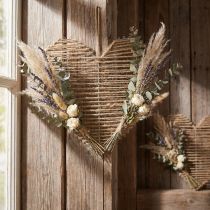 Product Heart Jute Natural For Dried Flowers 35cm 4pcs
