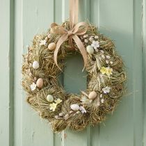 Product Hay wreath, door wreath, Ø25cm, natural Easter decoration