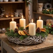 Product Natural White Wash Wooden Wreath Ø30cm H9.5cm