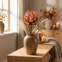 Product Artichoke Artificial Flower Autumn Orange Dry Look Ø15cm 73cm