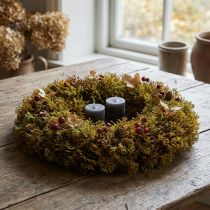 Product Decorative wreath moss artificial with hanger brown green Ø30cm