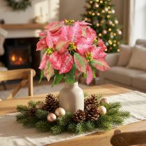 Product Poinsettia Red Pink Artificial Poinsettia L53cm
