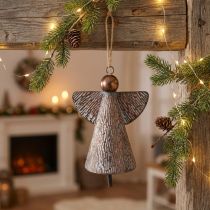 Product Decorative Guardian Angel Metal Bell Bronze White Vintage Shabby Chic 21x13.5x24cm