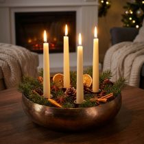 Product Candle holder bowl for 4 candles antique look bronze Ø22cm