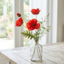 Product Poppy decoration garden flower with 3 flowers red L70cm