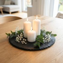 Product Natural Slate Plate Round Stone Tray Black Ø30cm 2 pcs
