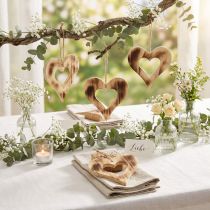 Product Wooden hearts decoration hanger heart in heart flamed 15×15cm 4pcs