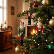Product Nutcracker Pendant Christmas Decorations 4-Piece Set, Red Green Gold, 10cm