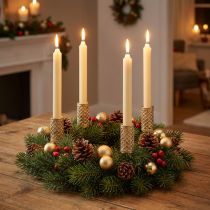 Product Stick candle holders, matte gold, Ø22mm, H10cm, 4 pieces