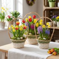 Product Flower basket Henkel Natural Green Grey White Ø18–26cm Set of 3