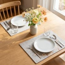 Product Felt placemats with flower motif – stylish placemats for natural table decoration 45x35cm 2 pieces