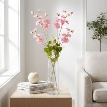 Product Sweet peas artificial flowers pink on long stem 74cm 2pcs