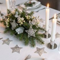 Product Metal star silver 6cm 20 pcs