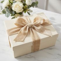 Product Decorative ribbon, velvet ribbon, ornamental ribbon, beige, 50mm wide, 8m long
