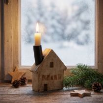 Product Decorative wooden house candle holder, black, 10.5×3.5×13cm