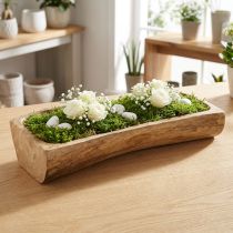 Product Mango Wood Decorative Bowl with Hollow 40×13–16cm×6.5cm Natural