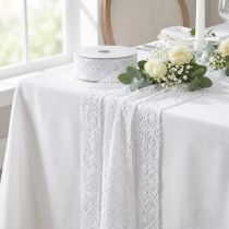 Product Lace Ribbon White Decorative Ribbon Wedding Baptism W48mm L20m