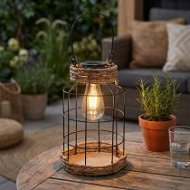 Product Garden Light Solar Metal Black Natural Ø18cm H29cm