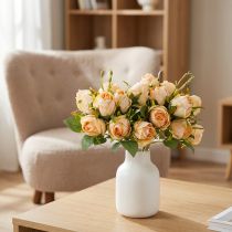 Product Artificial flower rose bouquet, realistic decoration for living areas, 31cm, 3 pieces