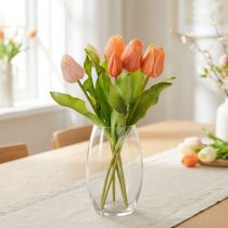 Product Artificial tulips for spring decoration, living room and kitchen, with lifelike appearance, 30cm, 7 pieces