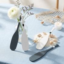 Product Set of 18 Miniature Wooden Paddles in Blue and White - 8cm