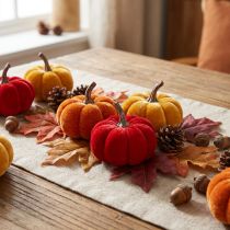 Product Velvet Mini Pumpkin Set, 5cm, 3 Colors, Pack of 12