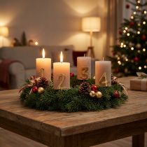 Product Set of 4 Gold Metal Advent Candle Pins with Numbers 1 to 4, 4cm