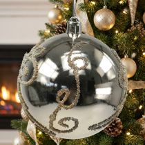Product Christmas ball plastic light gold Ø8cm 2pcs