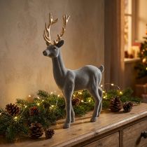 Product Decorative deer decorative figure decorative reindeer flocked gray H37cm