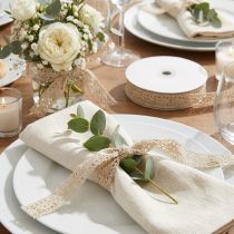 Product Lace ribbon decorative ribbon lace beige W18mm 20m