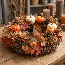 Product Artificial acorns on wire decoration for autumn wreath 3cm 6 pcs
